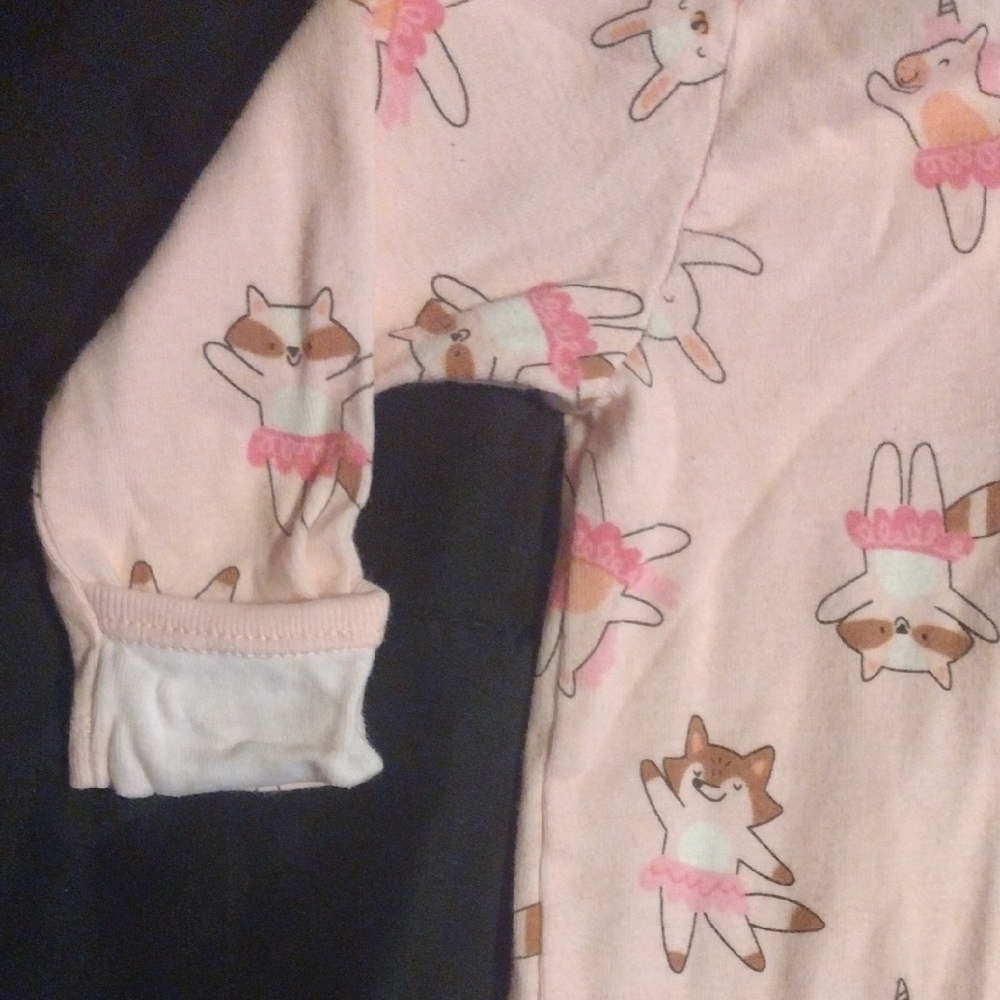Old Navy Pink Animal Print Kids Footie​ - Picture 3 of 5